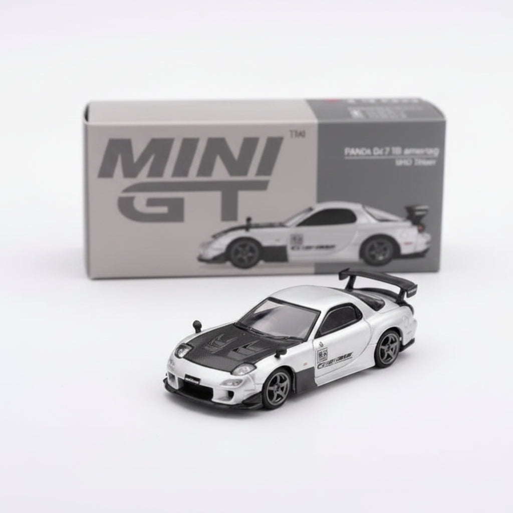 Mini GT Mazda RX-7 RE-Amemiya | Silver Metallic | 1:64 Scale Die-Cast Collectible