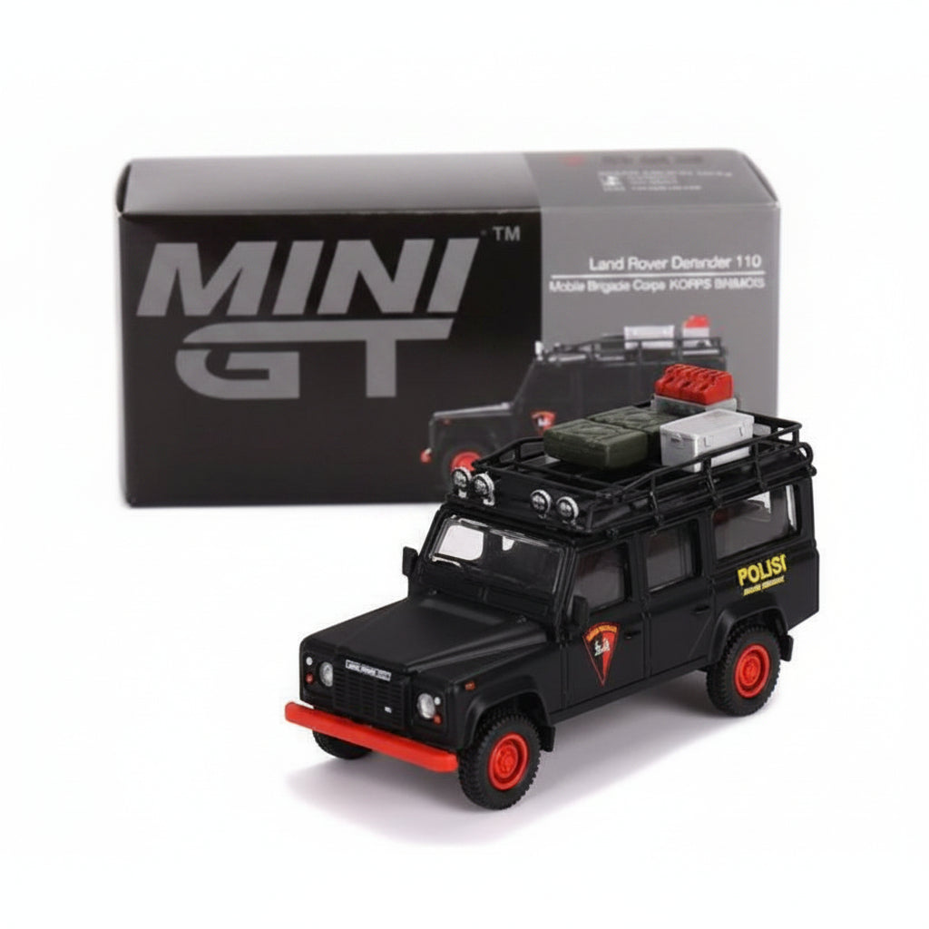 Mini GT 1:64 — Land Rover Defender 110 | Mobile Brigade Corps (Korps Brimob) | Die-Cast Collectible