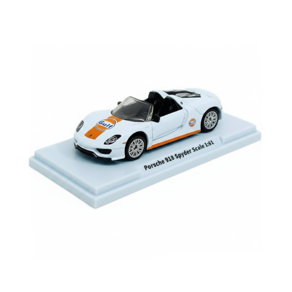 CCA 1:64 — Porsche 918 Spyder | Gulf Livery | Die-Cast Collectible with Acrylic Case