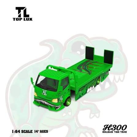 Top Lux H300 Rollback Tow Truck Green | 1:64 Die-Cast Collectible