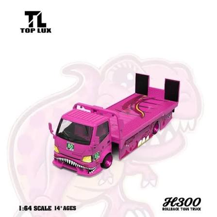 Top Lux H300 Rollback Tow Truck Pink | 1:64 Die-Cast Collectible