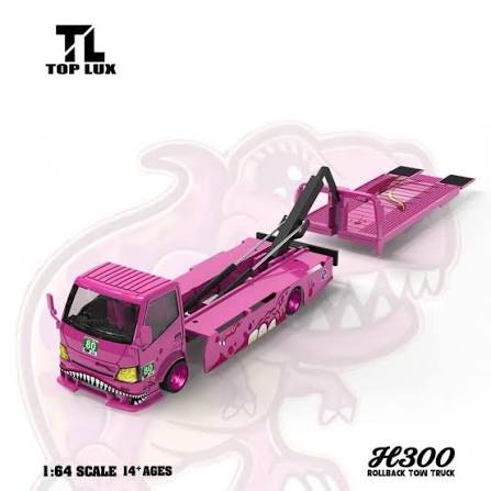 Top Lux H300 Rollback Tow Truck Pink | 1:64 Die-Cast Collectible