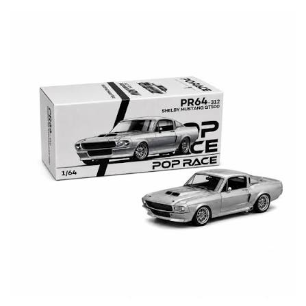 Pop Race PR64-312 Shelby Mustang GT500 Silver Eleanor | 1:64 Die-Cast Collectible