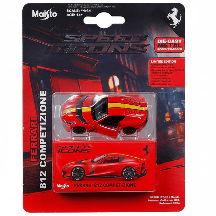 Maisto Speed Icons Ferrari 812 Competizione | Red | 1:64 Scale Die-Cast Collectible