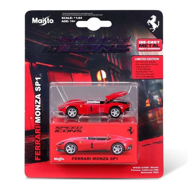 Maisto Speed Icons Ferrari Monza SP1 | Red | 1:64 Scale Die-Cast Collectible