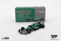 Mini GT 1:64 Aston Martin AMR24 #14 Fernando Alonso | 2024 F1 Bahrain GP | #999 | Die-Cast Collectible