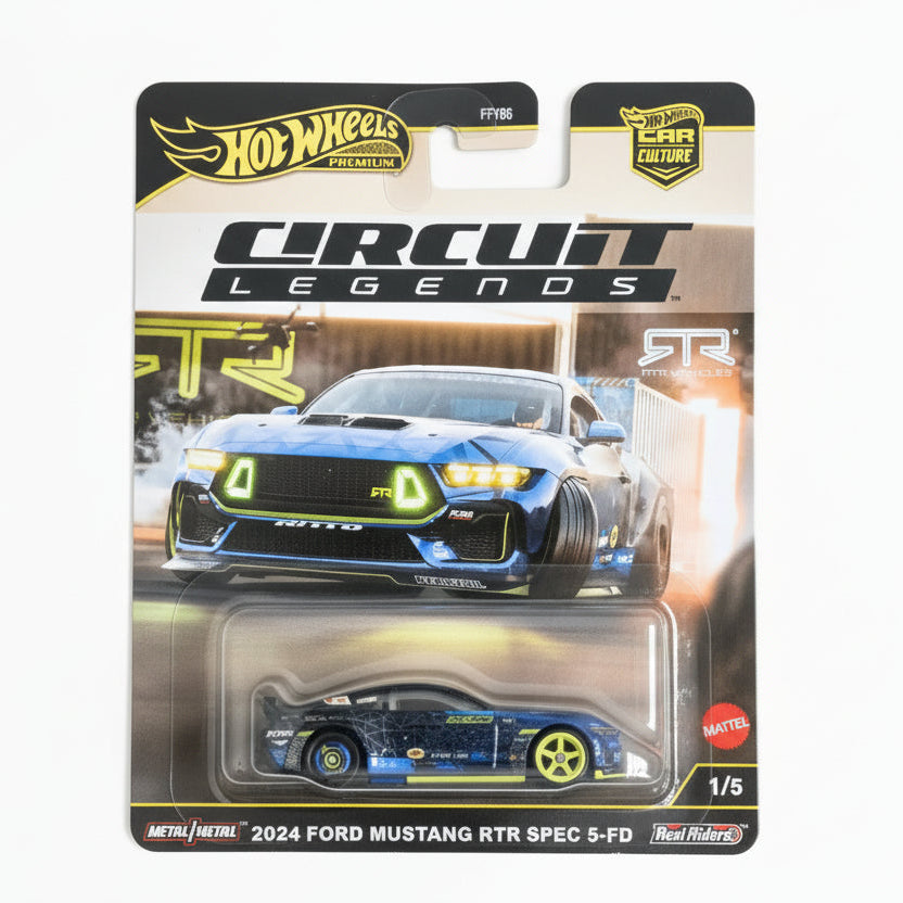 Hot Wheels Premium 1:64 Car Culture Circuit Legends — 2024 Ford Mustang RTR Spec 5-FD | Die-Cast Collectible