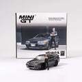 Mini GT 1:64 — Nissan Skyline GT-R (R32) | Gunmetal | w/ Matsuda Figure | Die-Cast Collectible