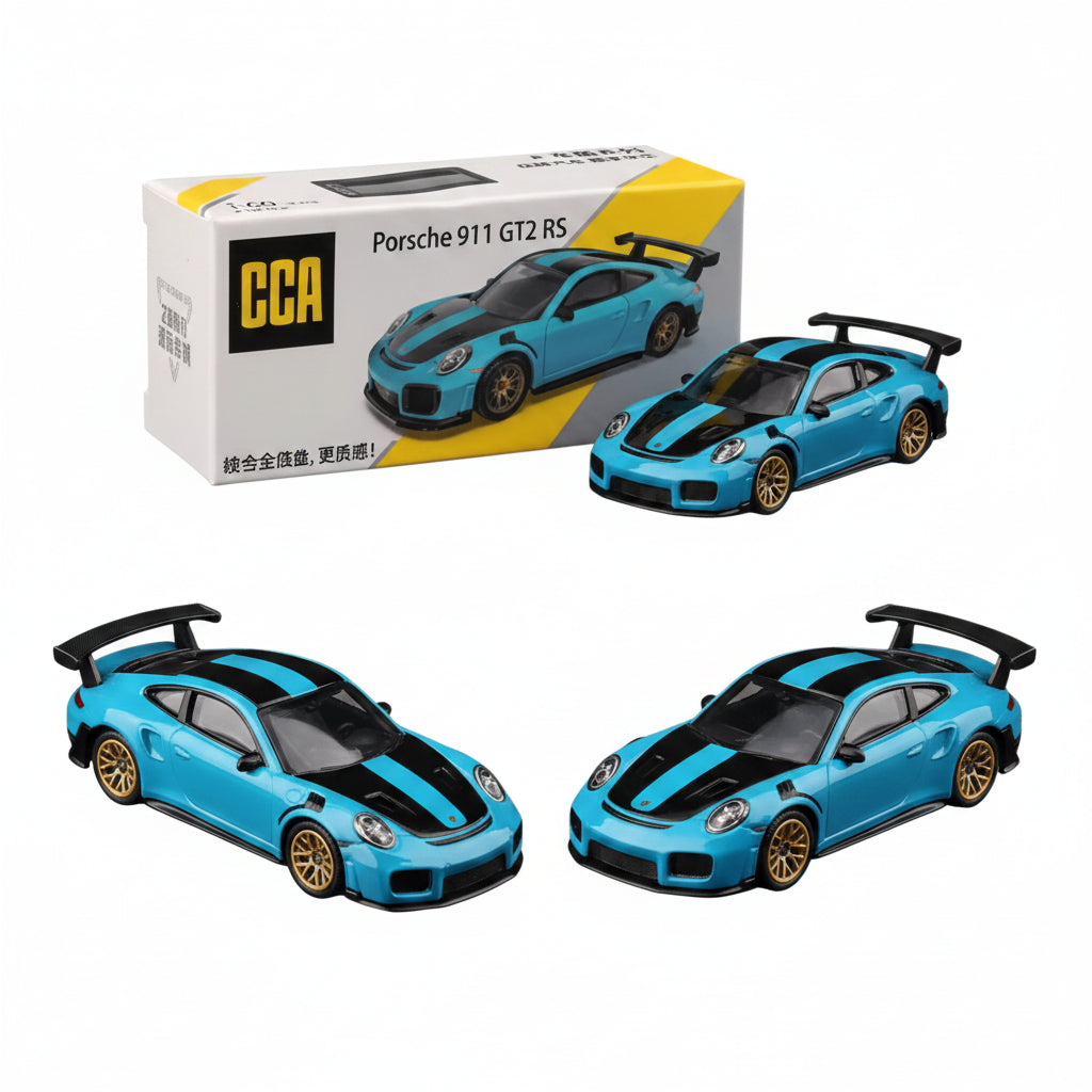 CCA 1:64 — Porsche 911 GT2 RS | Blue | Die-Cast Collectible