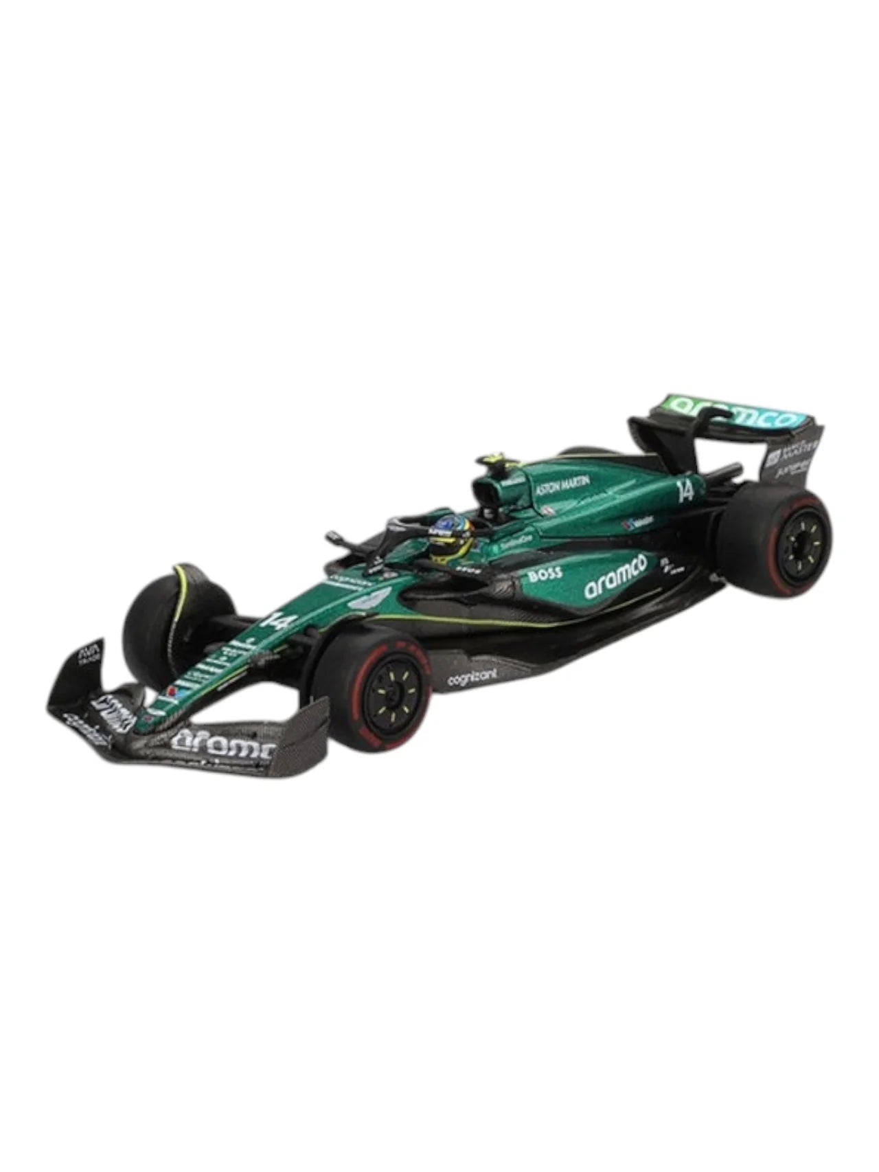 Mini GT 1:64 Aston Martin AMR24 #14 Fernando Alonso | 2024 F1 Bahrain GP | #999 | Die-Cast Collectible