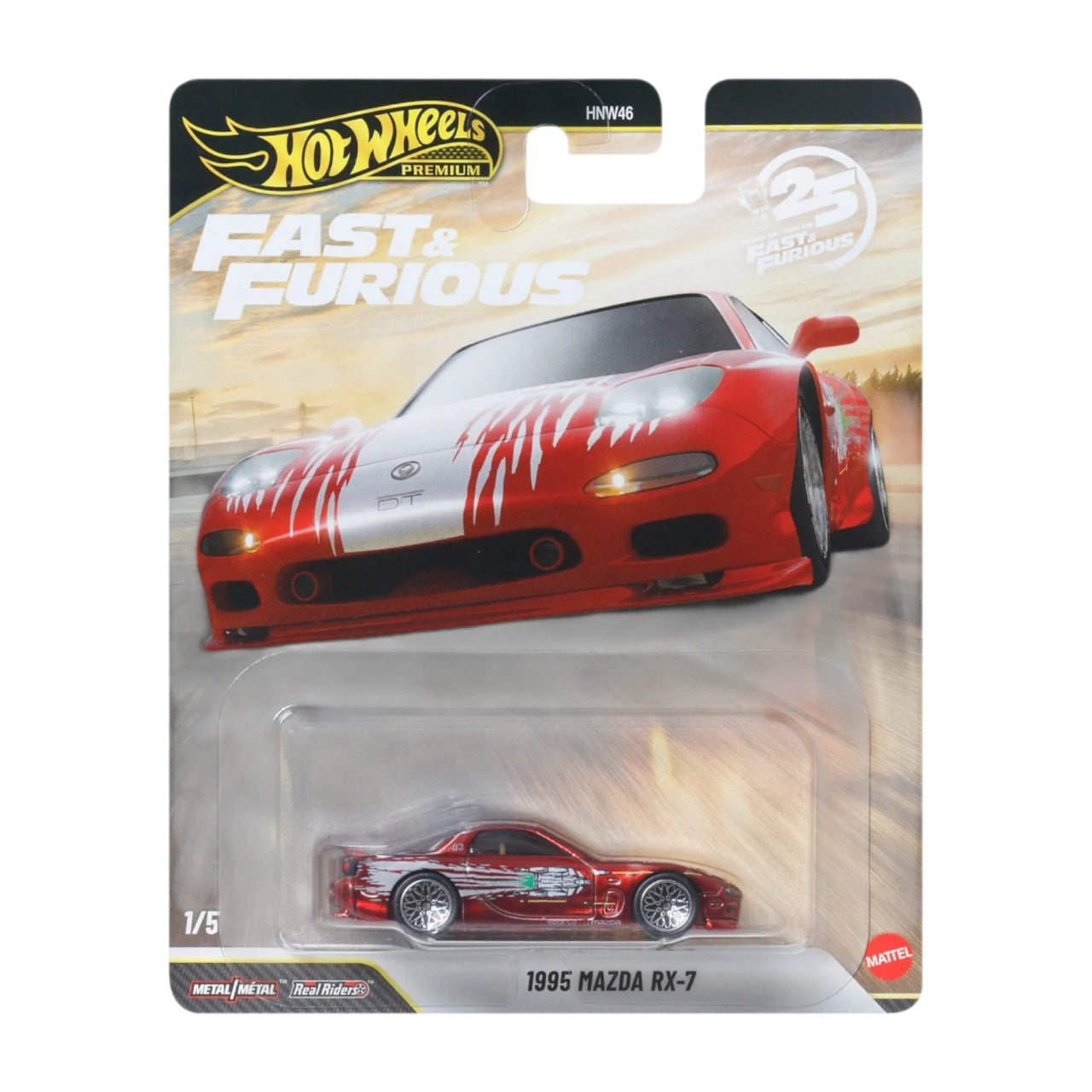 Hot Wheels Premium Fast & Furious 25th Anniversary 1995 Mazda RX-7 Red HNW46 | 1:64 Die-Cast Collectible