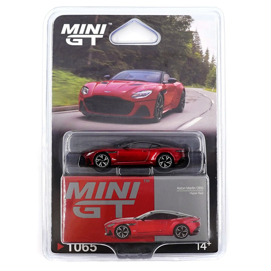 Mini GT 1:64 Aston Martin DBS | Hyper Red | #1065 | Blister Pack | Die-Cast Collectible