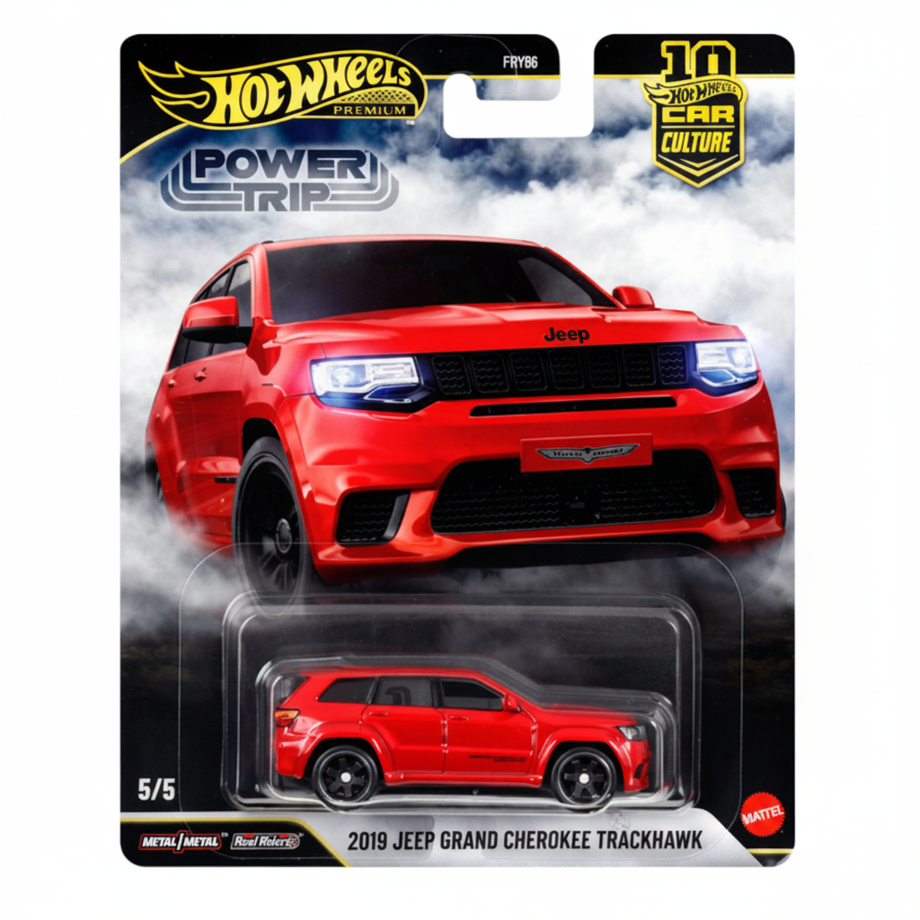 Hot Wheels Premium 1:64 — 2019 Jeep Grand Cherokee Trackhawk | 10th Anniversary Car Culture | Die-Cast Collectible