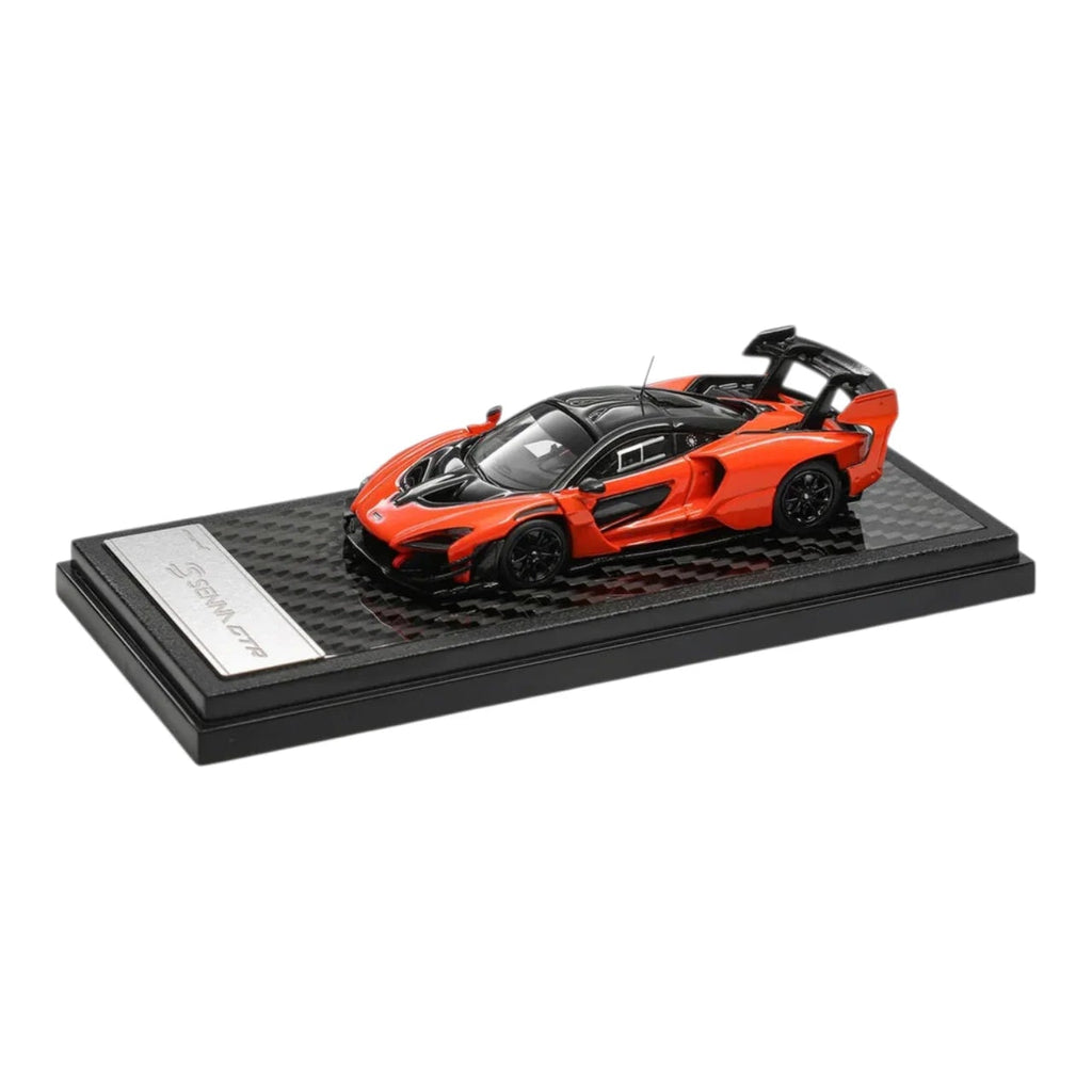 McLaren Senna GTR Volcano Orange Carbon Black Display Base | 1:64 Die-Cast Collectible