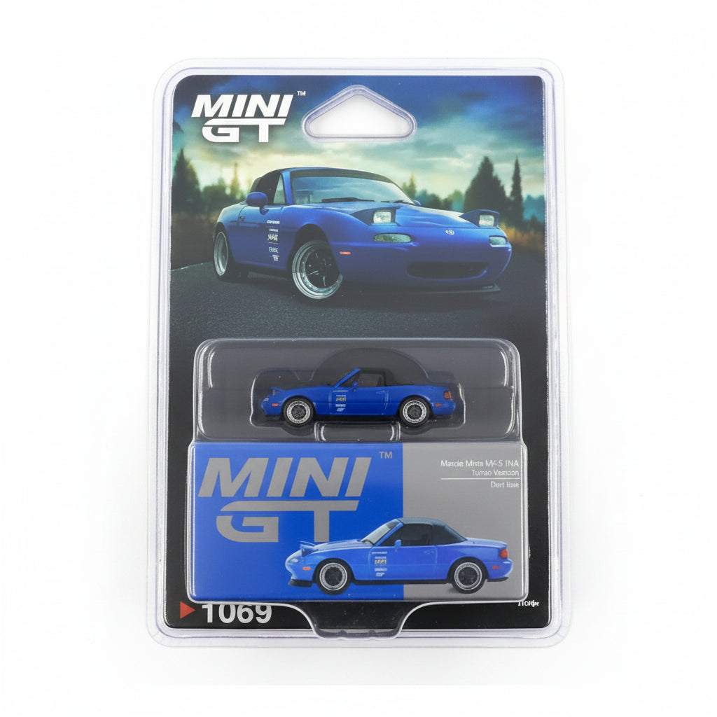 Mini GT 1:64 Mazda Miata MX-5 NA Tuned Version | Dark Blue | #1069 | Blister Pack | Die-Cast Collectible