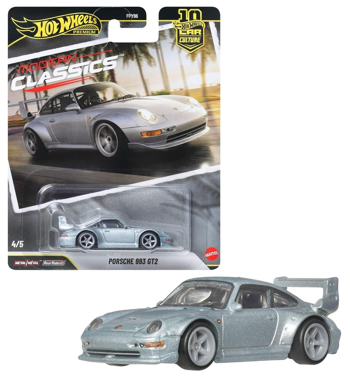 Hot Wheels Premium 1:64 — Porsche 993 GT2 | 10th Anniversary Modern Classics | Die-Cast Collectible