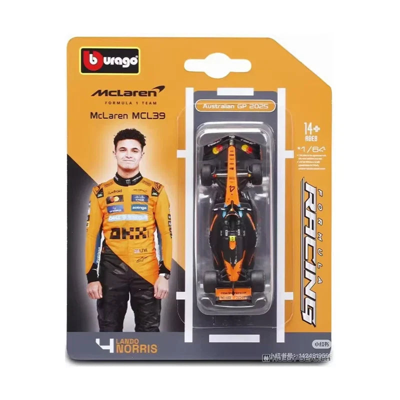 Bburago 1:64 McLaren MCL39 #4 Lando Norris – Official F1 Diecast Model Car