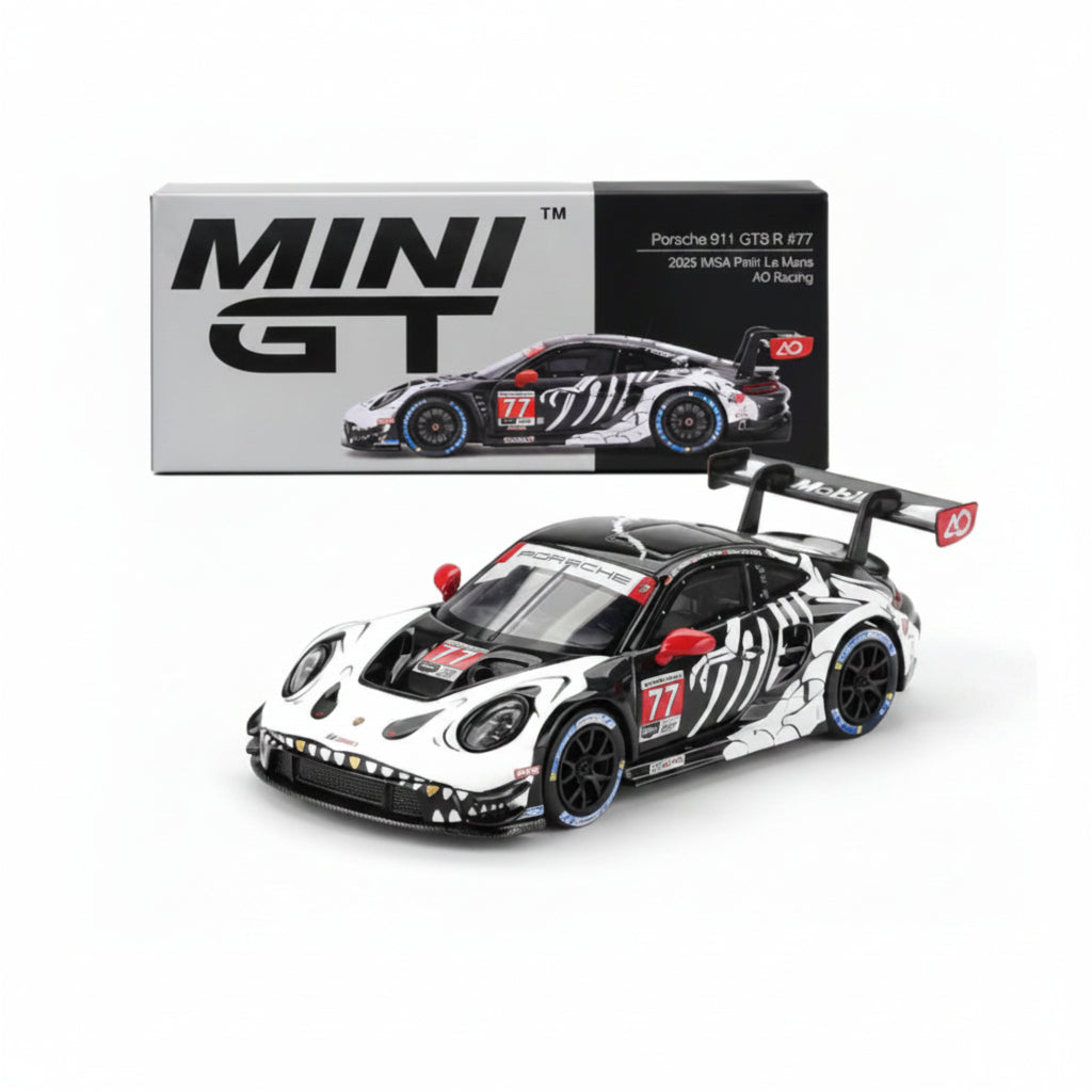 Mini GT Skeleton Rexy - Porsche 911 GT3 R #77 2025 IMSA Petit Le Mans AO Racing | 1:64 Die-Cast Collectible